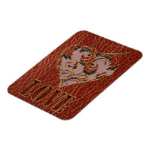 Leather-Look Valentine Soft Rectangular Magnet