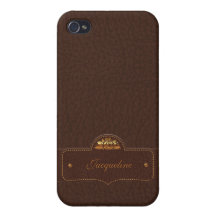Leather Luxury Name iPhone 4 case
