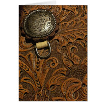 Leather Saddle Blank Greeting Card
