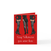 Leather Thigh High Boot Models Note Cards