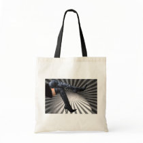 Leather Thigh High Boots Starburst and Clouds Tote Bag