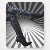 Leather Thigh High Boots Starburst and Clouds