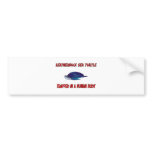 Leatherback Sea Turtle trapped in a human body bumper stickers