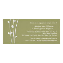 Leaved White Branches Personalized Invitations