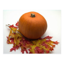 Leaves And Pumpkins Post Card