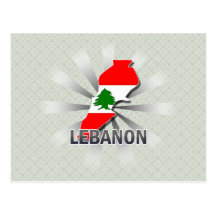 Lebanon Flag Map 2.0 Post Cards