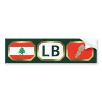 Lebanon Flag Map Code Bumper Sticker