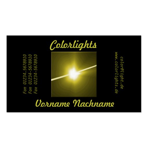 LED gelb Visitenkarten Vorlagen