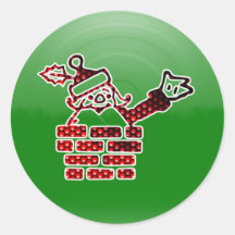 LED Santa Round Sticker