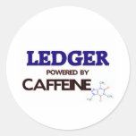 Ledger powered by caffeine round sticker