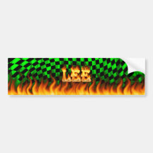 Lee real fire and flames bumper sticker design.