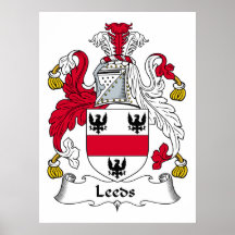 Leeds Family Crest Posters