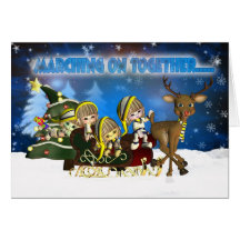 Leeds Football Supporter Elf's In Leeds Colours Greeting Card