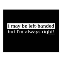 Left-handed people postcards
