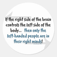 Left-handed people round sticker