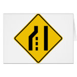 Left Lane Ends Highway Sign cards