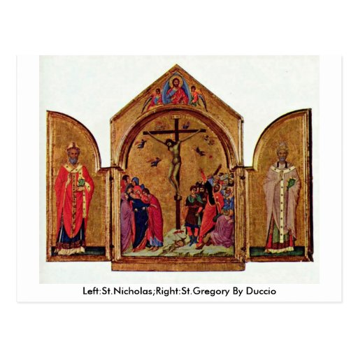 Left:St.Nicholas;Right:St.Gregory By Duccio Postcards