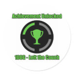 Left the Couch - Achievement Unlocked Round Sticker