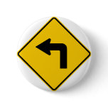 Left Turn Ahead Highway Sign buttons