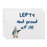 Lefty and Proud! With penguin in blue & black Custom Announcements