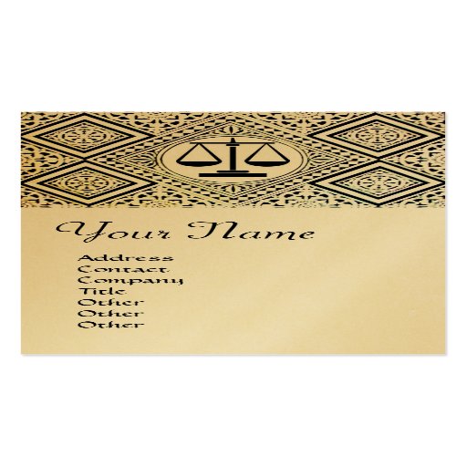 LEGAL OFFICE, ATTORNEY DAMASK gold metallic Business Card Templates