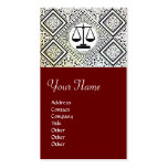 LEGAL OFFICE, ATTORNEY DAMASK red Business Card Template