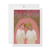 Legally Wed Lesbian gay wedding folk art painting