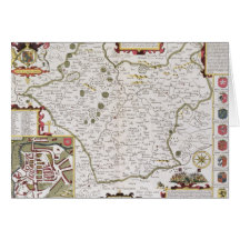 Leicester, engraved by Jodocus Hondius Greeting Card