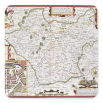 Leicester, engraved by Jodocus Hondius Stickers