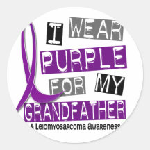 LEIOMYOSARCOMA I Wear Purple For My Grandfather 37 Round Stickers