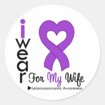 Leiomyosarcoma I Wear Purple Ribbon For My Wife Stickers