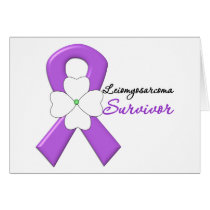 Leiomyosarcoma Survivor Flower Ribbon Card