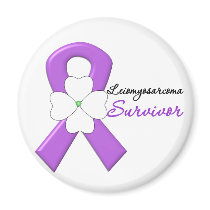 Leiomyosarcoma Survivor Flower Ribbon Magnet