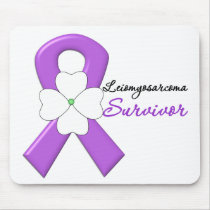 Leiomyosarcoma Survivor Flower Ribbon Mouse Pad