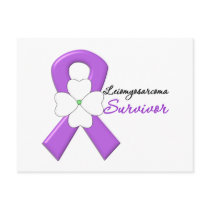 Leiomyosarcoma Survivor Flower Ribbon Postcards