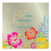 Leis/Luau/hibiscus Wedding Invitations