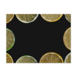 Lemon and Lime slices frame, black background postcards