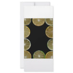 Lemon and Lime slices frame, black background rack cards