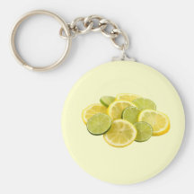 Lemon and Lime Slices Key Chain