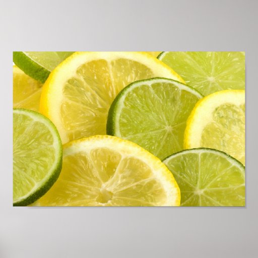 Lemon and Lime Slices Print Zazzle.co.uk
