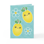 Lemon Blossom Kawaii Greeting Card