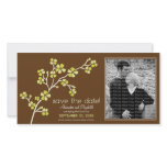 Lemon/Brown Cherry Blossom Save the Date Photocard