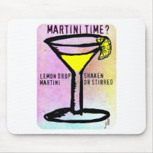 LEMON DROP MARTINI TIME PASTEL PRINT by Jill Mouse Pad