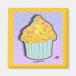 Lemon Frosted CUPCAKE MAGNET