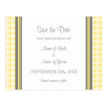 Lemon Grey Save the Date Wedding Postcards