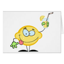 Lemon Holding A Glass With Lemonade Card