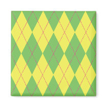 Lemon Lime Argyle Magnet