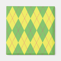 Lemon Lime Argyle Magnet