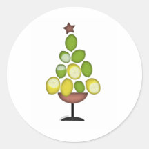 lemon lime Christmas tree with star/martini glass Sticker