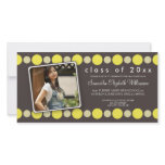 Lemon Polkadots Custom Graduation Announcement photo cards